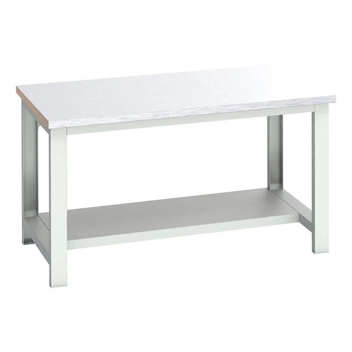 Bott Cubio Bench with Half Shelf, Steel Clad Top 1500 x 900mm