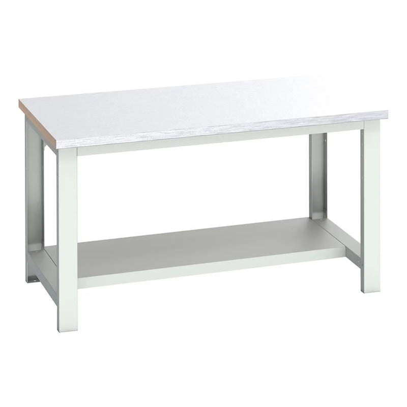 Bott Cubio Bench with Half Shelf, Steel Clad Top 1500 x 900mm