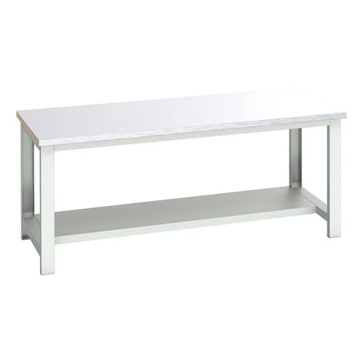 Bott Cubio Bench with Half Shelf, Steel Clad Top 2000 x 900mm