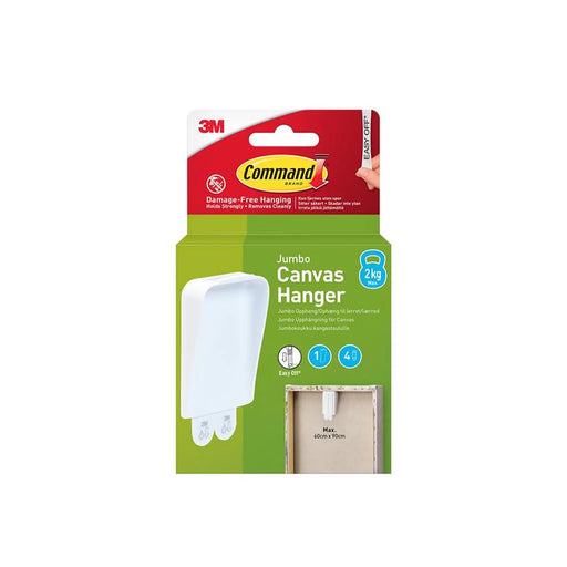 Command™ Jumbo Canvas Hanger (1 Hook + 2 Strips)