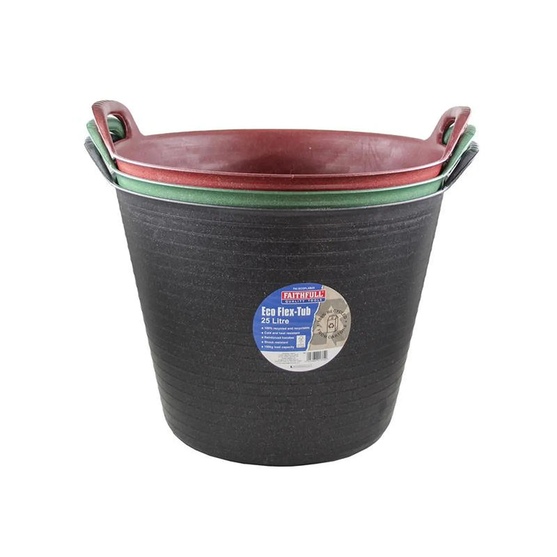 Faithfull Eco Flex Tub 25 litre Triple Pack
