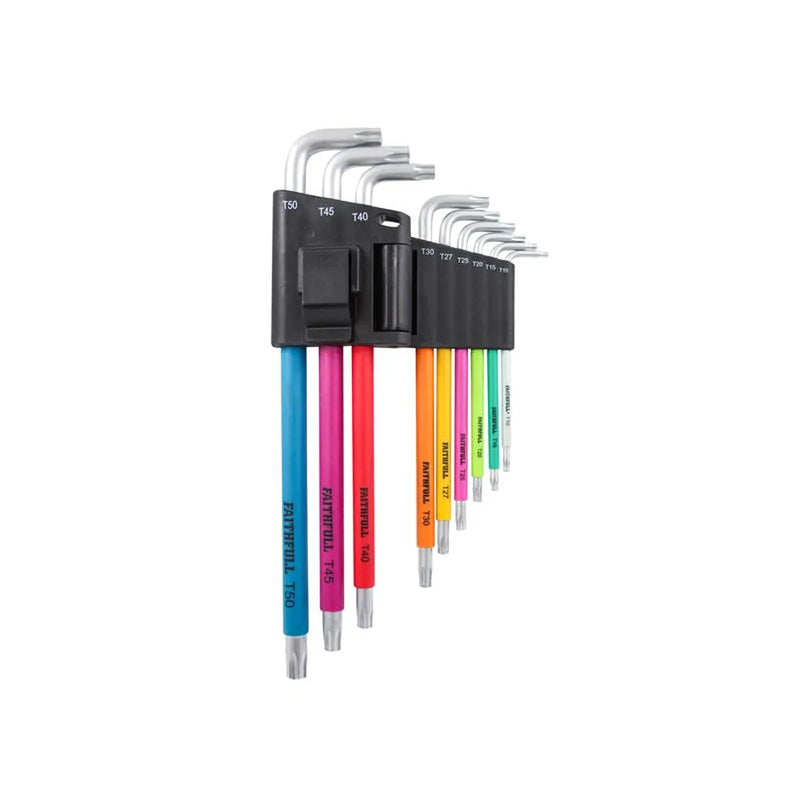 Faithfull Multicoloured Star Key Set, 9 Piece