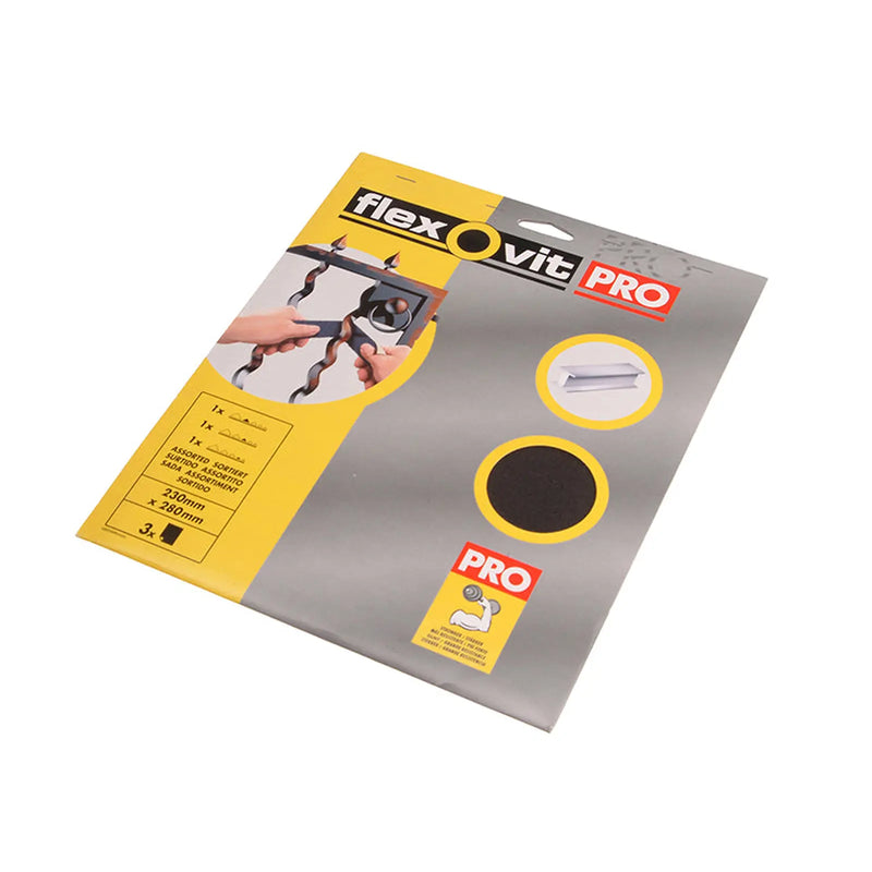 Flexovit Emery Cloth Sanding Sheets 230 x 280mm Medium 80G (3)