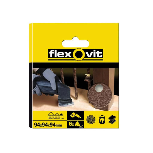 Flexovit Delta Hook & Loop Sanding Sheet 94mm Assorted (Pack 6)