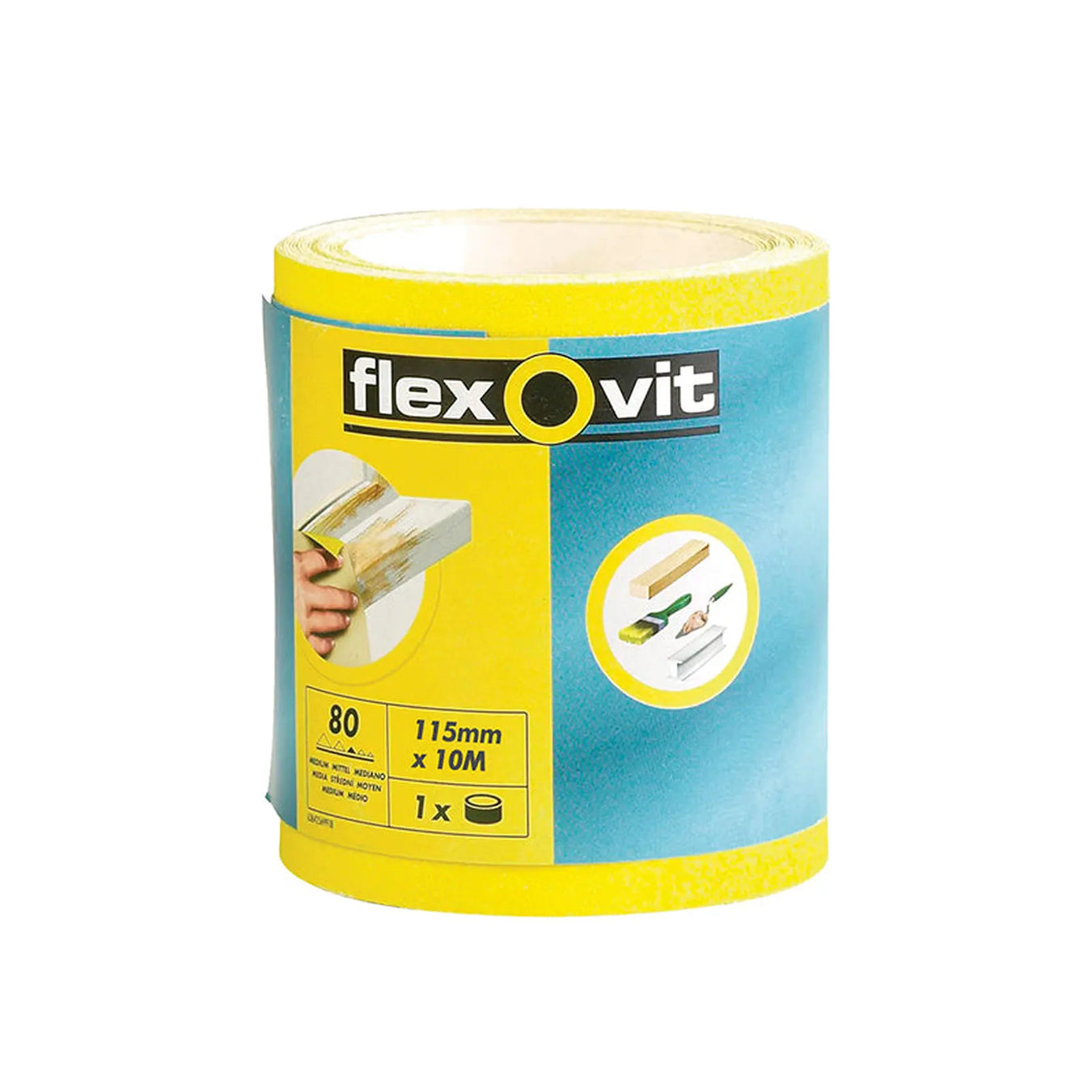 Flexovit High Performance Sanding Roll 115mm x 10m Medium 80G