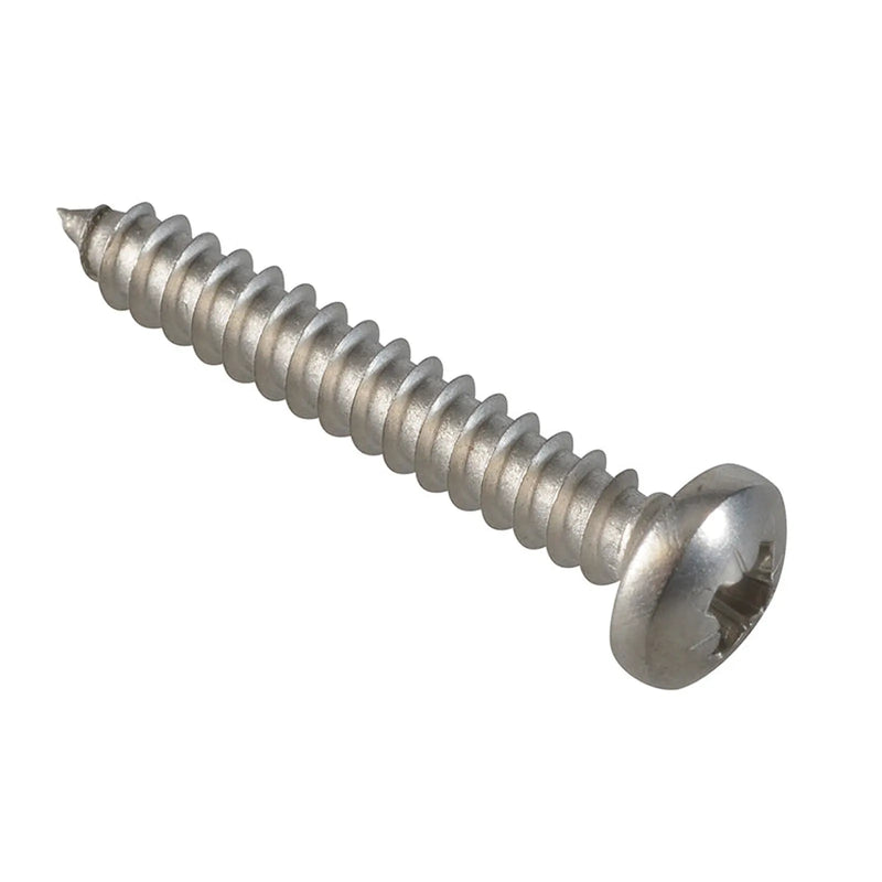 ForgeFix Self-Tapping Screw Pozi Compatible Pan Head SS 1.1/4in x 10 ForgePack 12