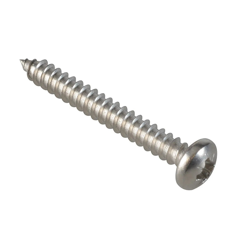 ForgeFix Self-Tapping Screw Pozi Compatible Pan Head SS 1.1/2in x 10 ForgePack 10