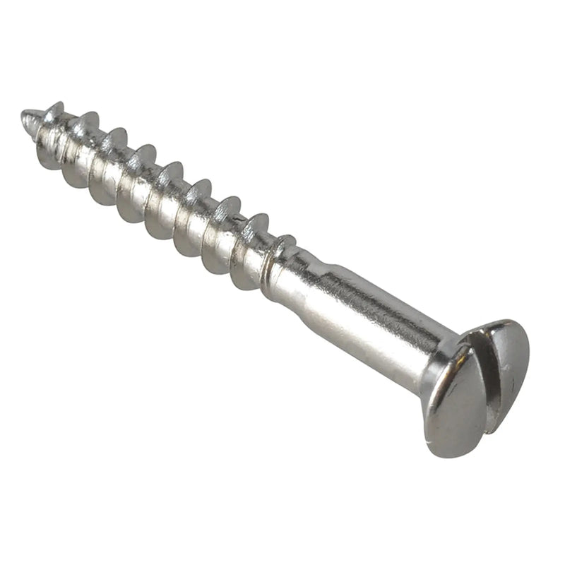 ForgeFix Multi-Purpose Screw SL Raised Head Chrome Plated 4.0 x 30mm ForgePack 30
