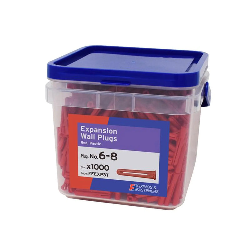 ForgeFix Expansion Wall Plugs Wall Plug Red 6-8 Tub 1000