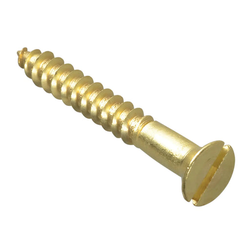 ForgeFix Wood Screw Slotted CSK Brass 1.1/2in x 10 ForgePack 8