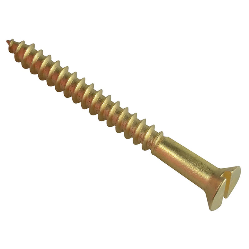 ForgeFix Wood Screw Slotted CSK Brass 2in x 10 ForgePack 6
