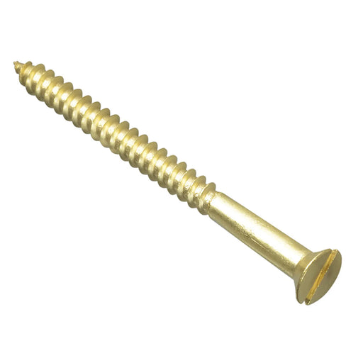 ForgeFix Wood Screw Slotted CSK Brass 2.1/2in x 10 ForgePack 6