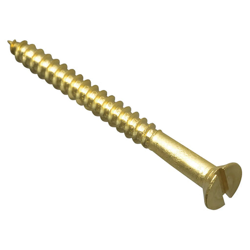 ForgeFix Wood Screw Slotted CSK Brass 2.1/2in x 12 ForgePack 4