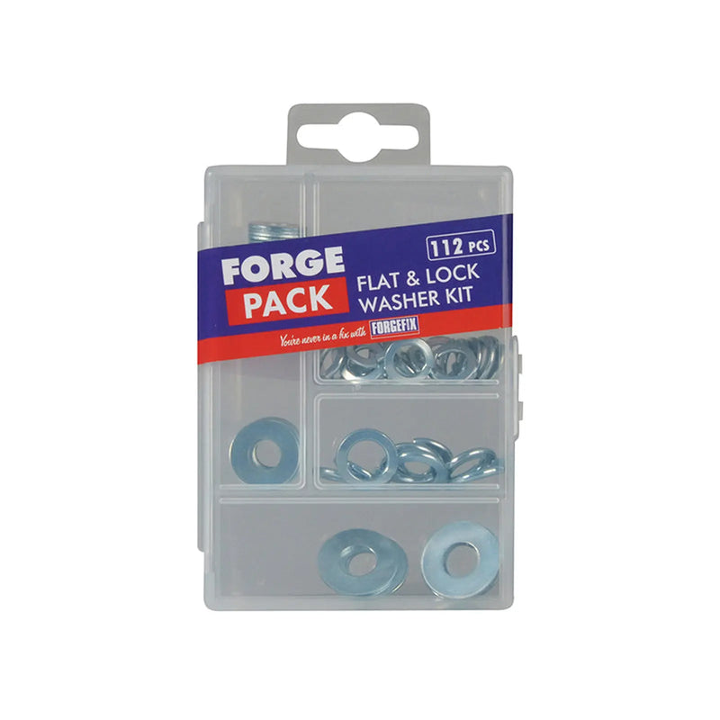 ForgeFix Flat & Lock Washer Kit, 112 Piece