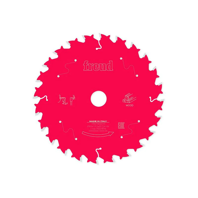 Freud Wood Circular Saw Blade 165 x 20 x 1.7/1.3mm x 24T