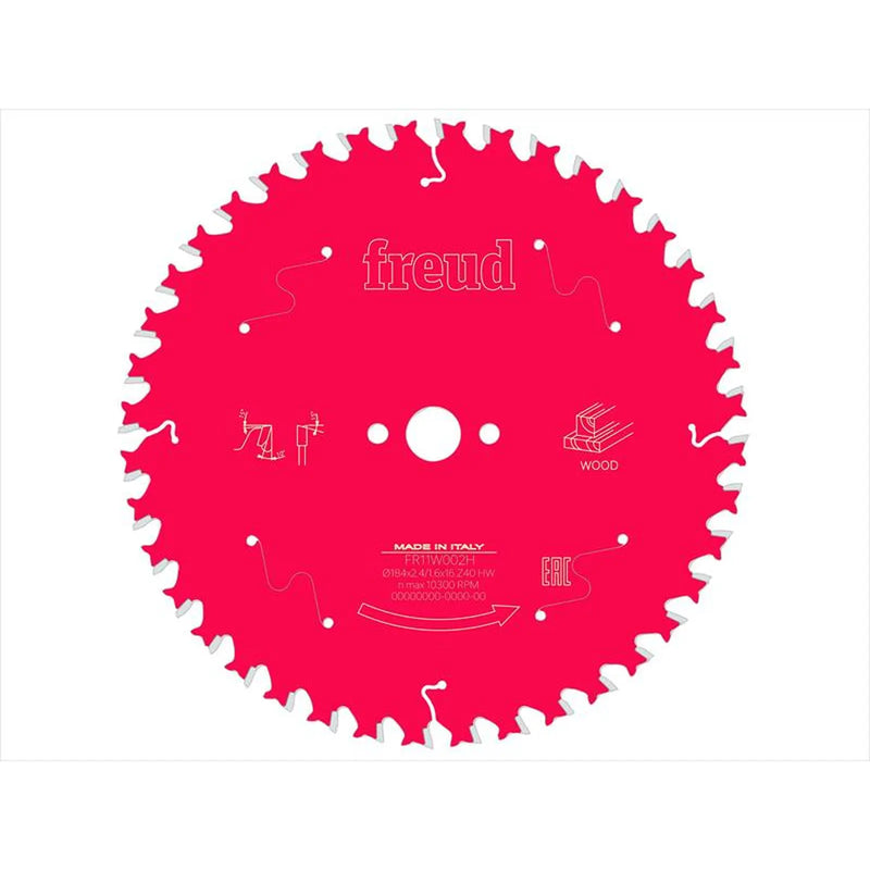 Freud Wood Circular Saw Blade 184 x 16 x 2.4/1.6mm x 40T