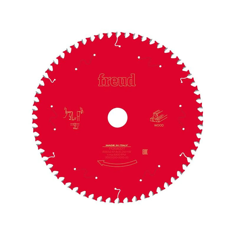 Freud Wood Table Saw Blade 260 x 30 x 2.6/1.8mm x 60T