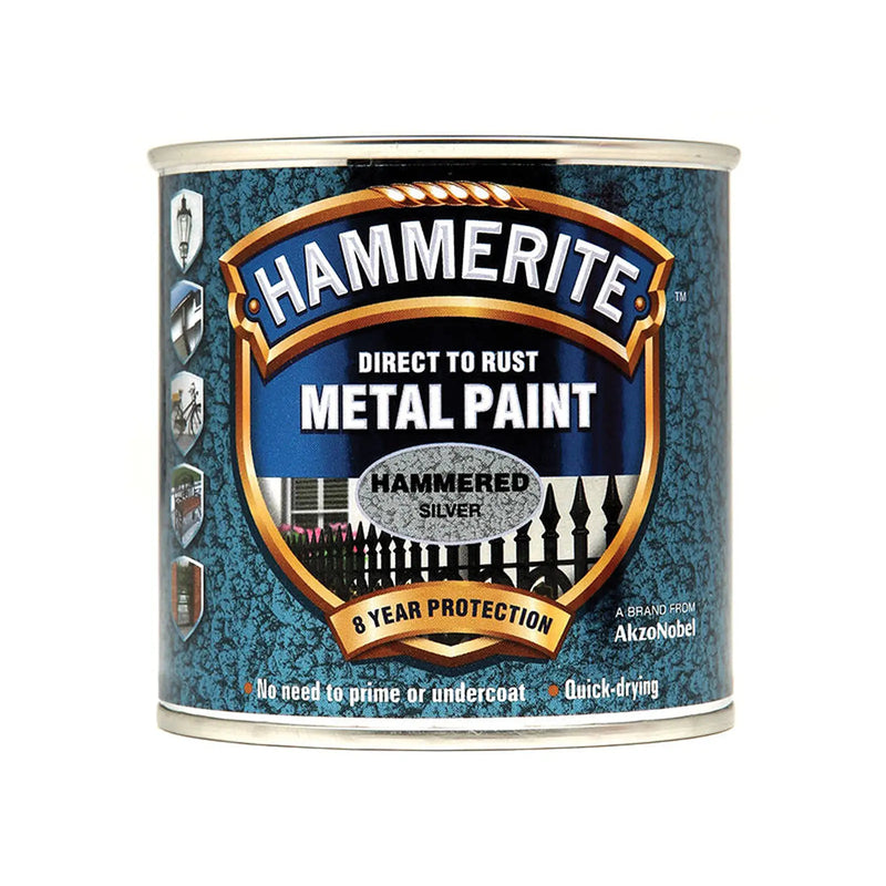 Hammerite Direct To Metal Hammered Silver 250ml