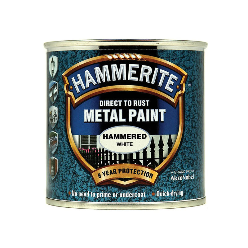 Hammerite Direct To Metal Hammered White 250ml