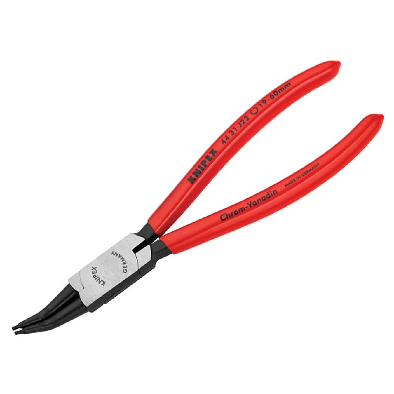 KNIPEX 44 31 J22 Circlip Pliers Internal 45° Bent Tip 19-60mm