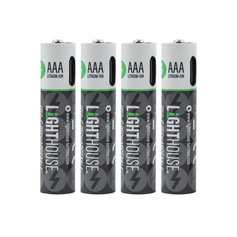 Lighthouse AAA USB-C Rechargeable Li-ion Battery Pack of 4