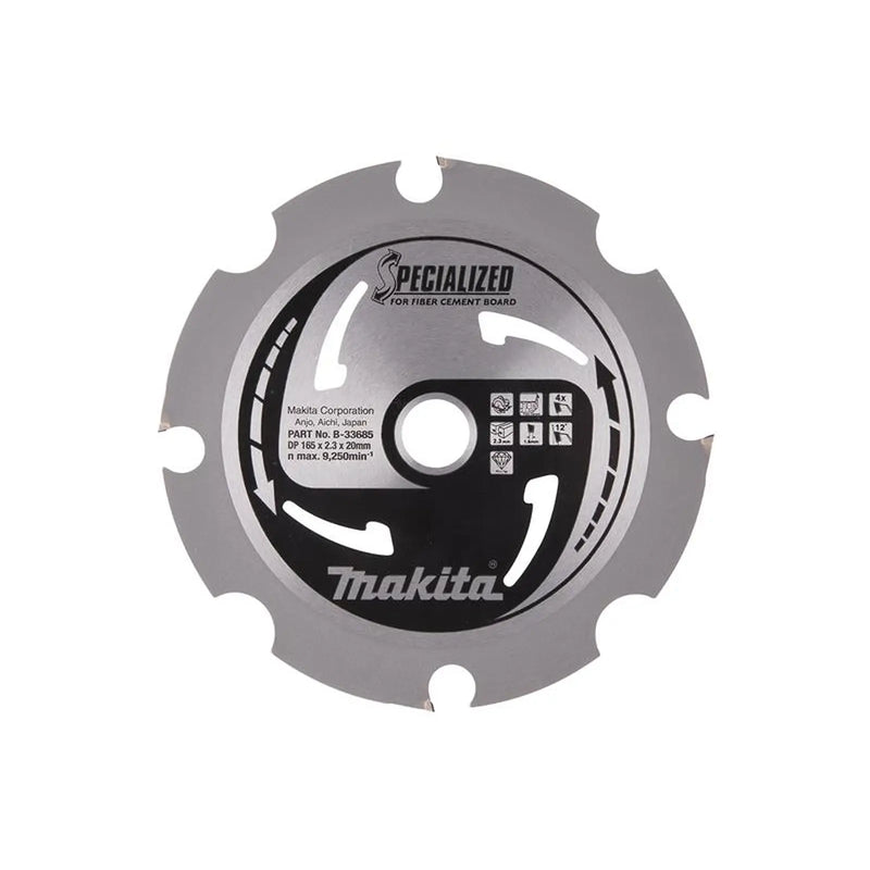 Makita B-33685 Specialized Blade for Fibre Cement Board 165 x 20mm x 4T
