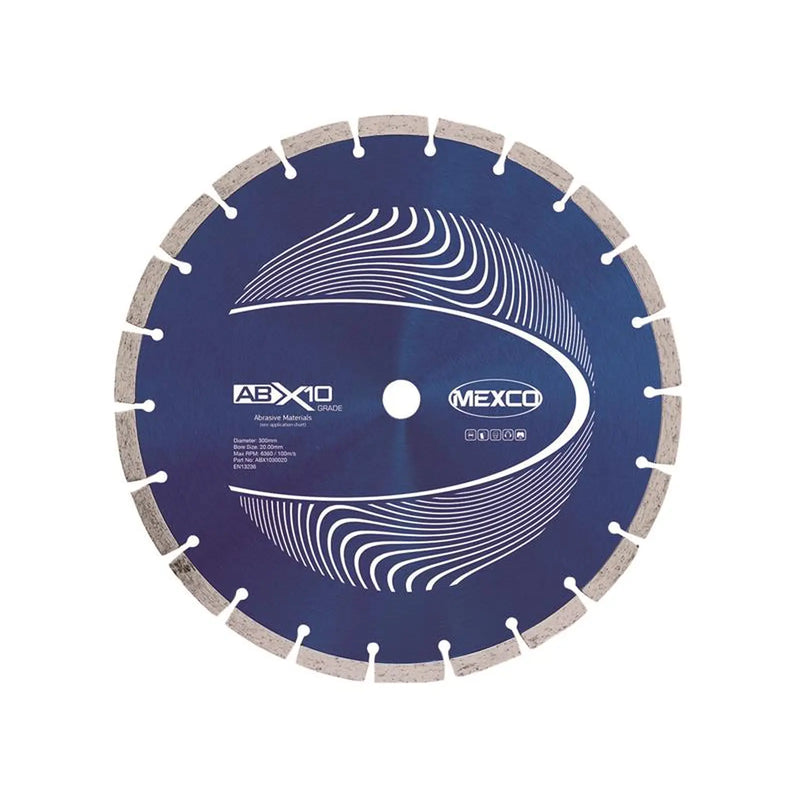 MEXCO Abrasive Materials X10 Grade Diamond Blade 300 x 20mm