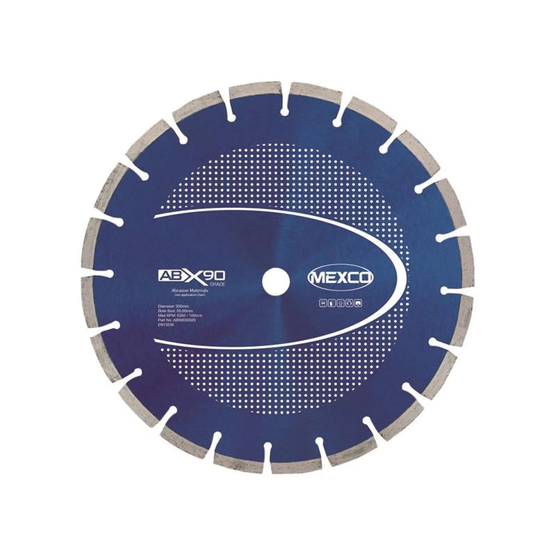 MEXCO Abrasive Materials X90 Grade Diamond Blade 300 x 20mm