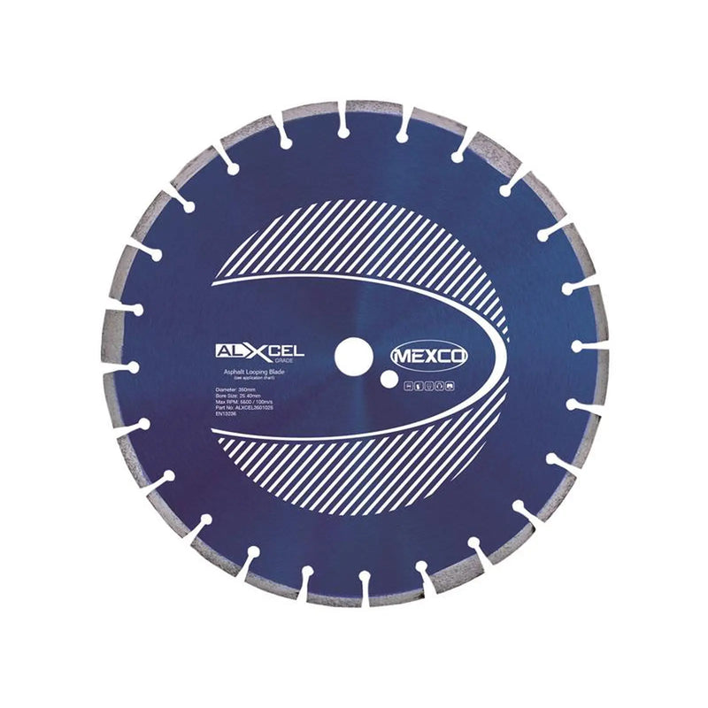 MEXCO Asphalt Looping Diamond Blade 350 x 25.4mm x 10mm Width