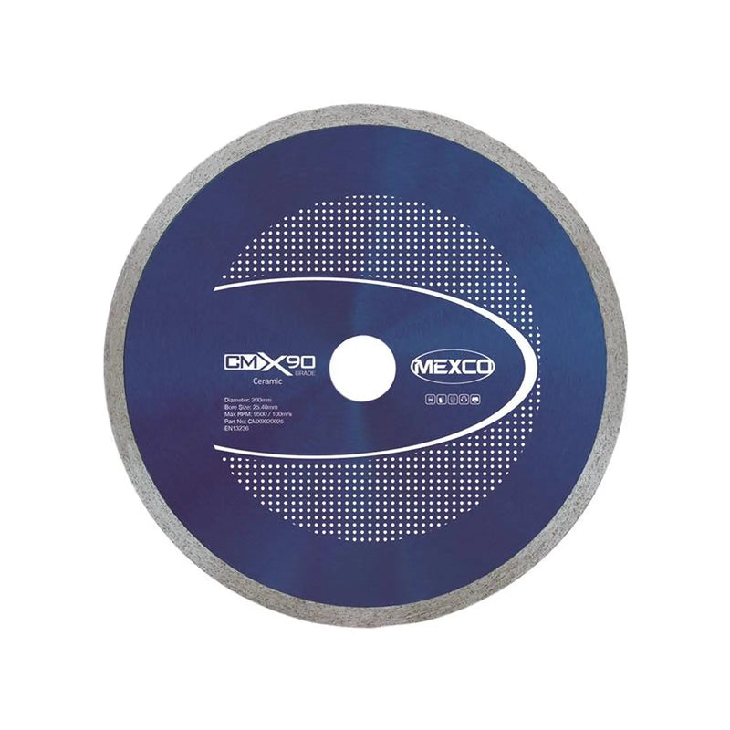 MEXCO X90 Grade Ceramic Materials Diamond Blade 200 x 25.4mm