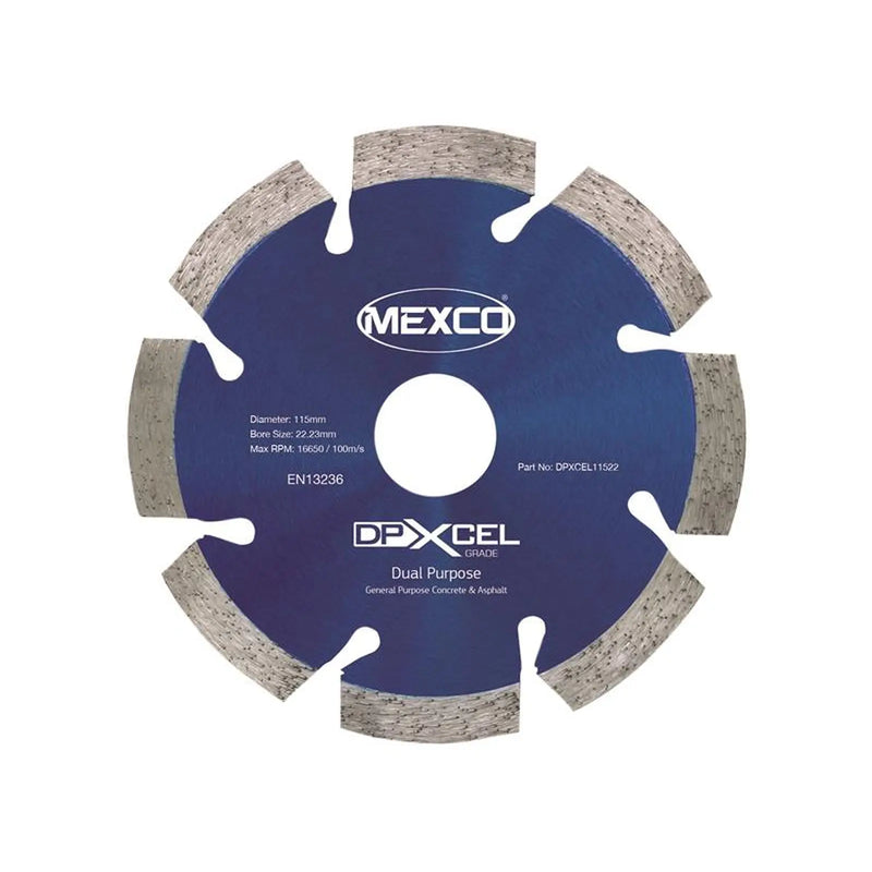 MEXCO XCEL Grade Dual Purpose Diamond Blade 115 x 22mm