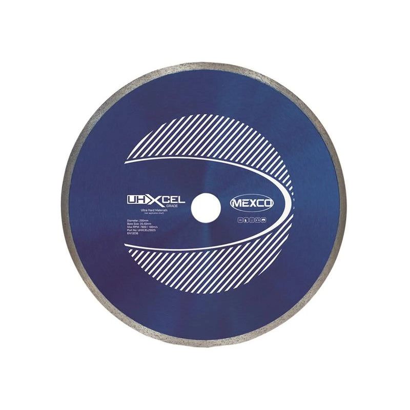 MEXCO UHXCEL Ultra Hard Materials Diamond Blade 250 x 25.4mm
