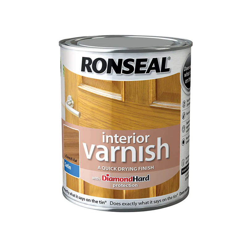 Ronseal Interior Varnish Satin French Oak 750ml