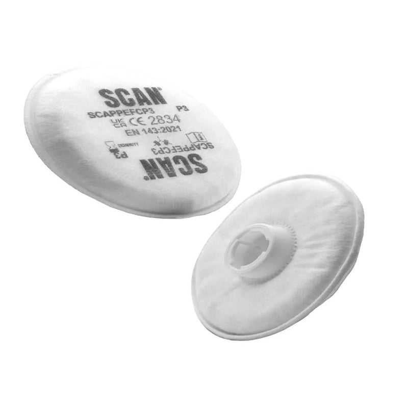 Scan Twin Half Mask P3 Particle Filter Cartridge (Pack of 2)