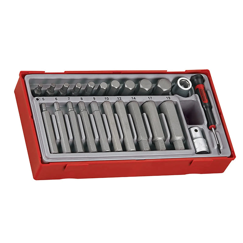 Teng TTHEX23 Metric Hex Bit Socket Set, 23 Piece - 1/2in Drive