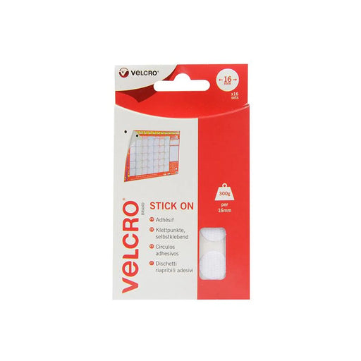 VELCRO® Brand Stick On Coins 16mm x 16 Sets 60227
