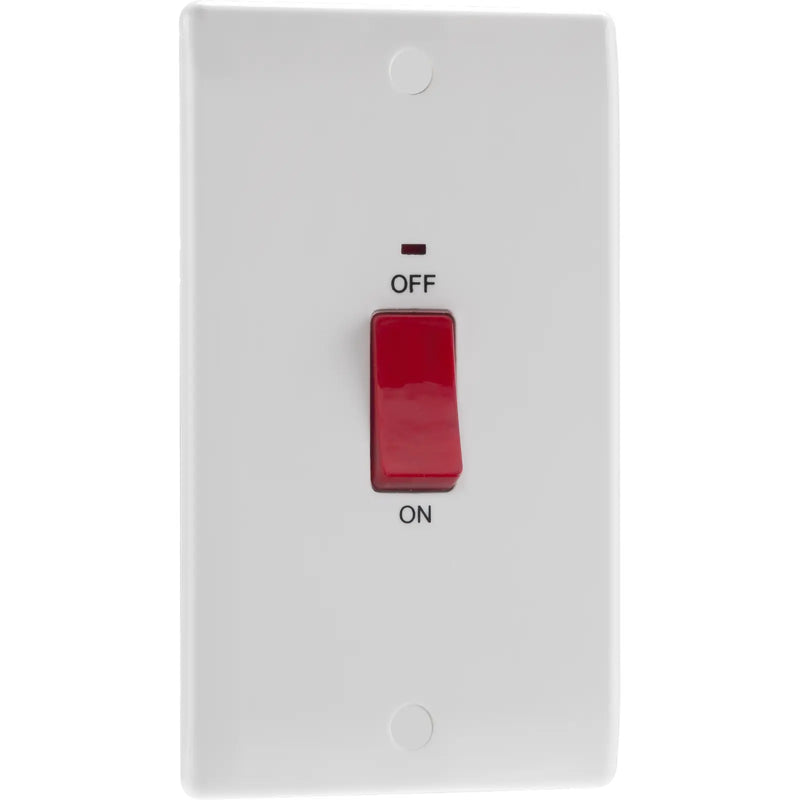 BG Electrical 800 Series - 45A double pole, large plate, with indicator