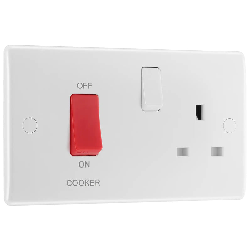 BG Electrical 800 Series - 45A double pole, with switched socket