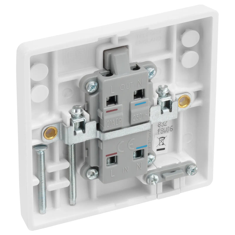 BG Electrical 800 Series - 20A, double pole, with flex outlet