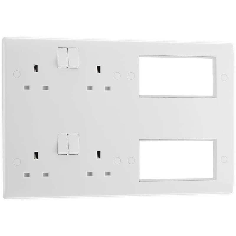BG Electrical 800 Series - 2 x double, switched, douple pole, 8 Euro Module