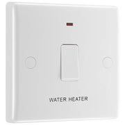 BG Electrical 800 Series - 20A, double pole, marked "water heater", with indicator and flex outlet