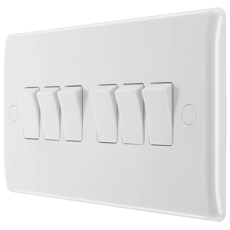 BG Electrical 800 Series - 6 gang, 2 way switch
