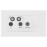 BG Electrical 800 Series - Quadplex, 2 x sat, BT outlet and co-ax returned - screened