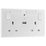 BG Electrical 800 Series - Double, switched, single pole, Wi-Fi Extender, with USB A