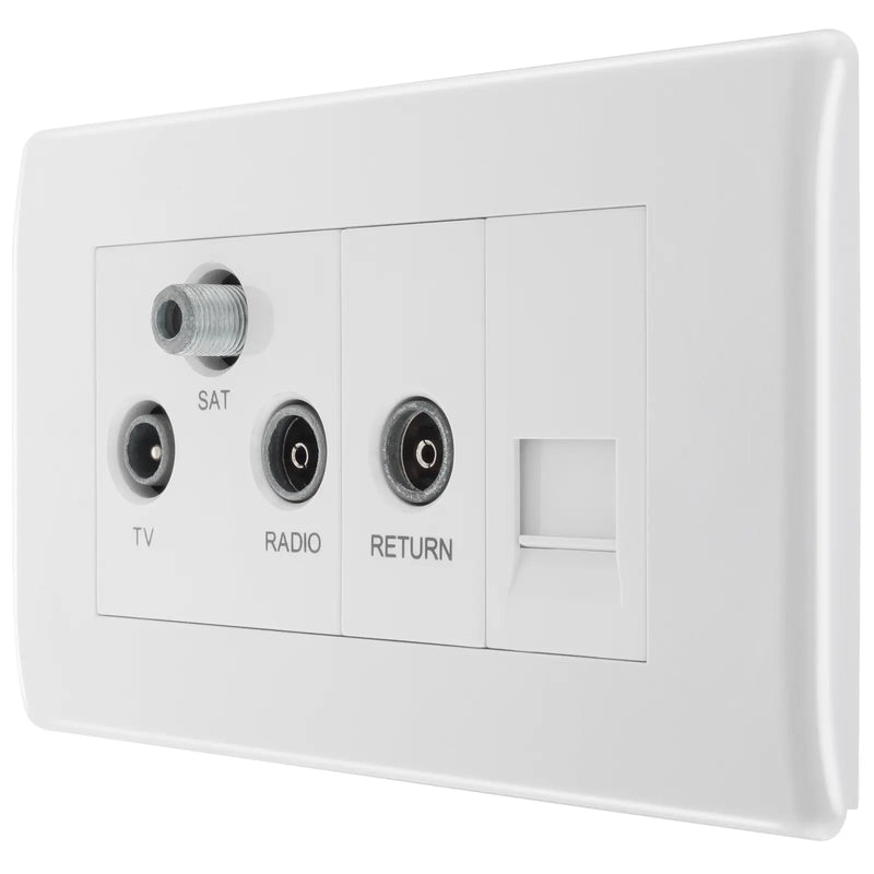 BG Electrical 800 Series - Triplex with BT outlet and co-axial return - screened