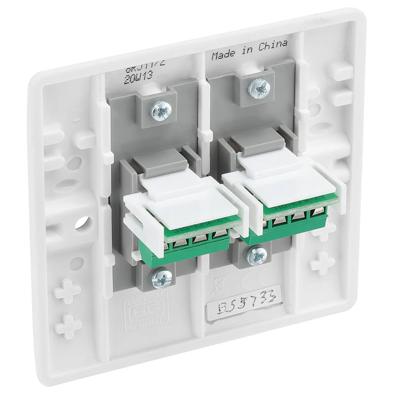 BG Electrical 800 Series - Double, RJ11 telephone socket (screw)