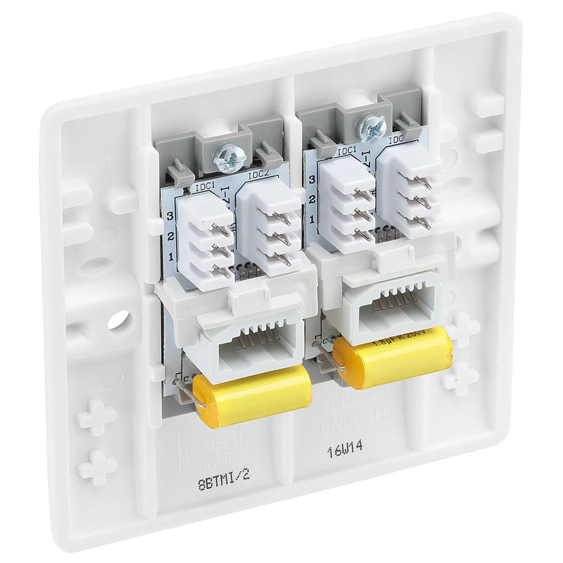 BG Electrical 800 Series - Double, telephone socket, master (IDC)
