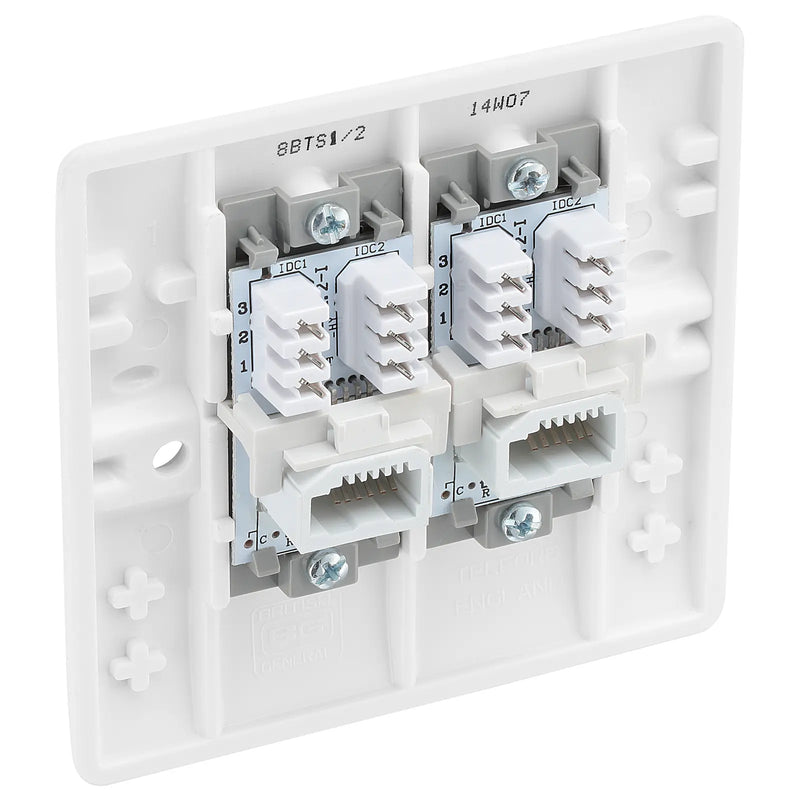 BG Electrical 800 Series - Double, telephone socket, secondary (IDC)