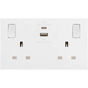 BG Electrical 900 Series - Double switched single pole, with USB A + C (45W)