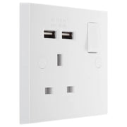 BG Electrical 900 Series - Single switched, single pole, with 2 x USB A